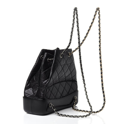 Chanel Aged Calfskin Quilted Small Gabrielle Backpack Black 2 of 4