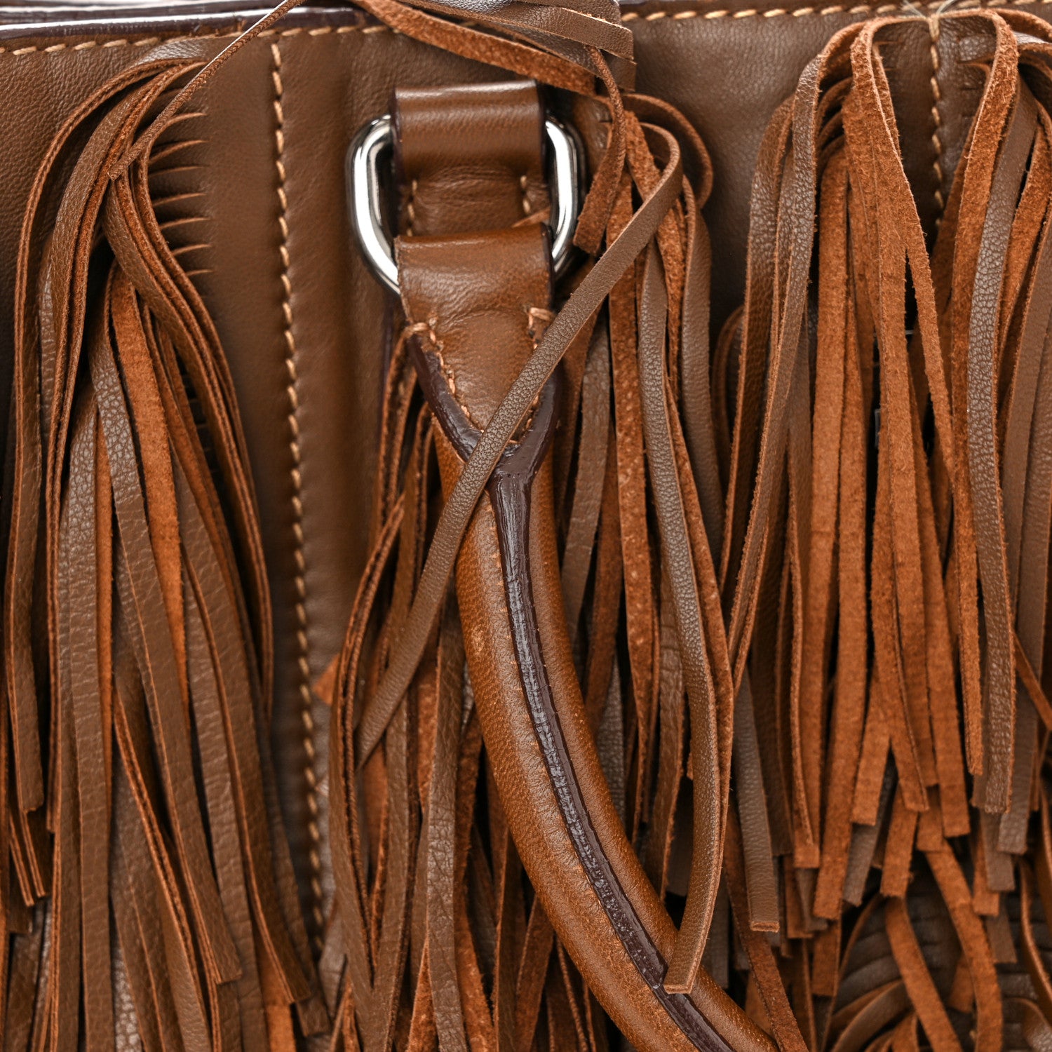 Prada Nappa Fringe Shopping Tote Noce 14 of 16
