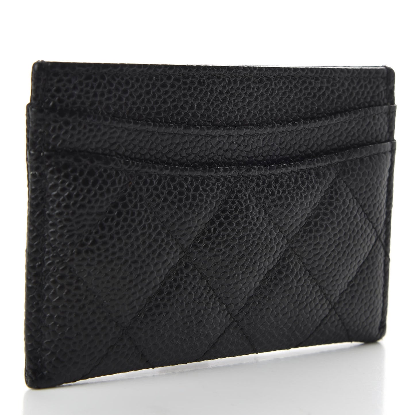 Caviar Quilted Card Holder Black