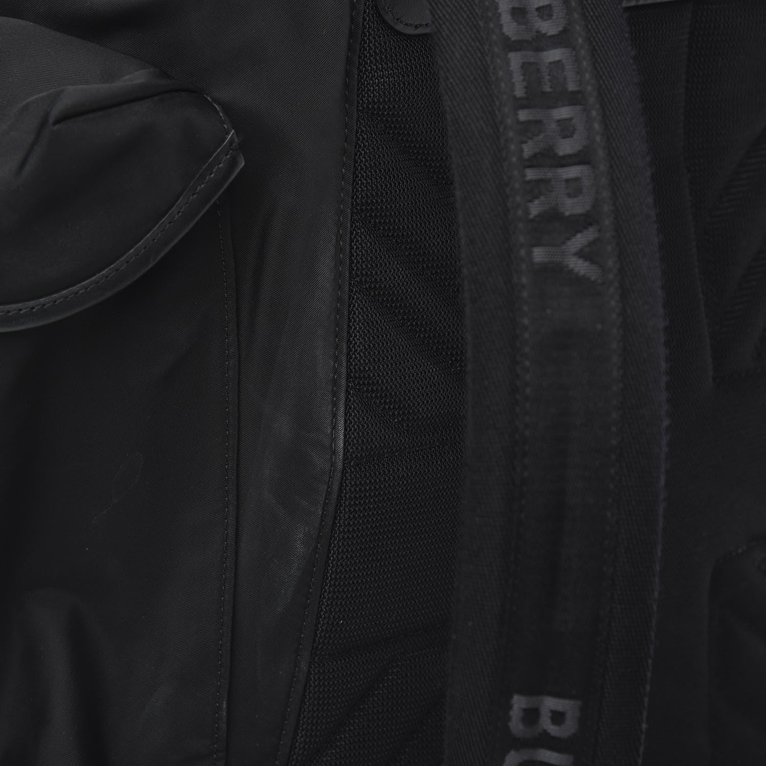 Burberry Nylon Calfskin Logo Detail Backpack Black 8 of 9