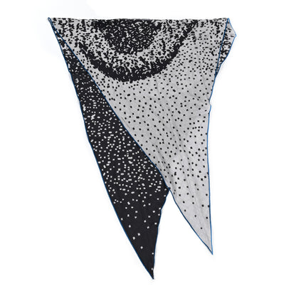 Hermes Cashmere Silk Maillon Effervescent Losange Scarf GM Gris Chine Anthracite Bleu 4 of 4