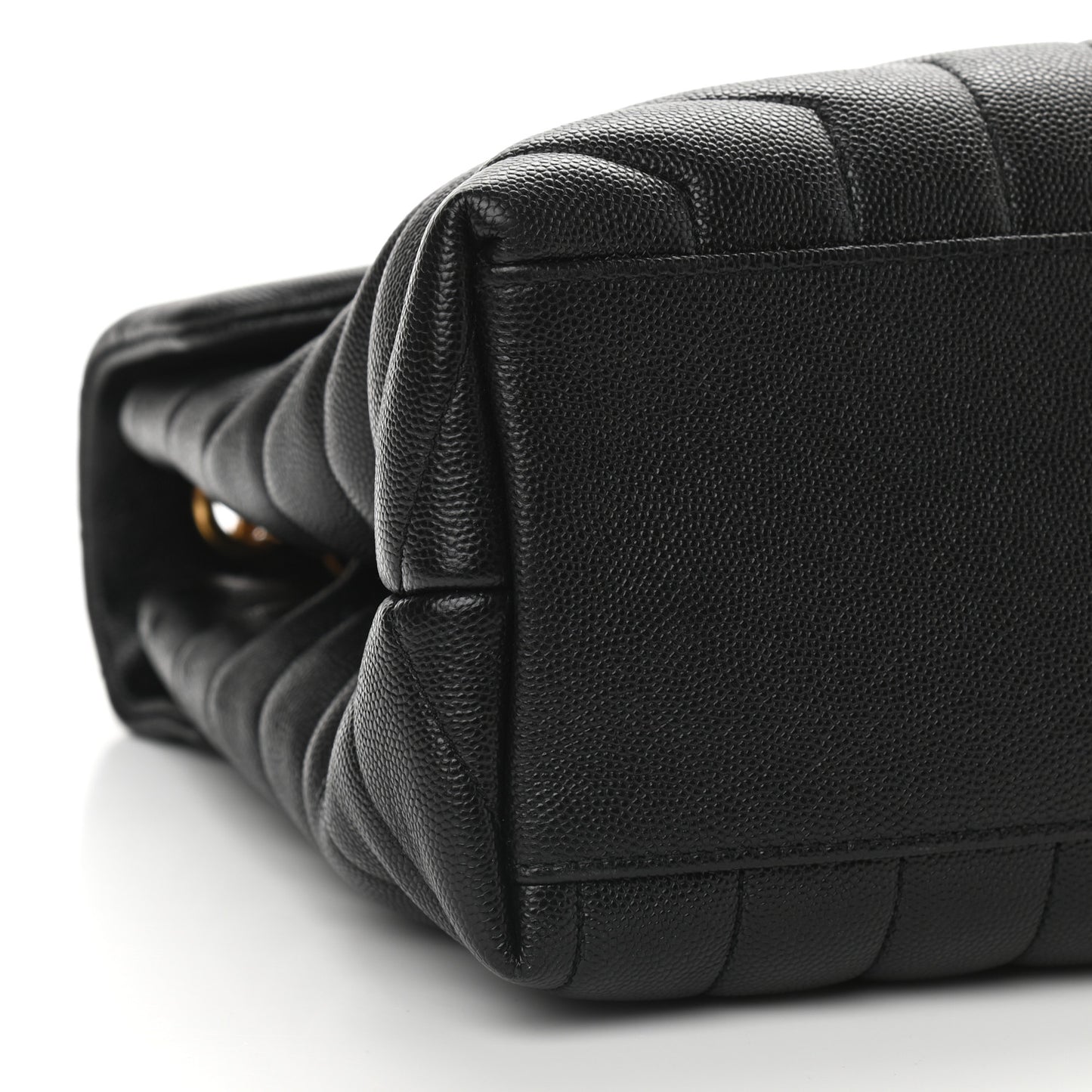 Grain de Poudre Calfskin Y Quilted Monogram Medium Loulou Chain Satchel Black