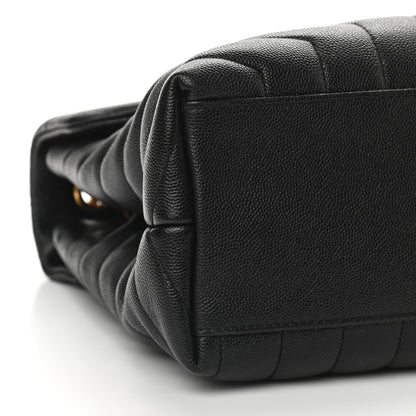 Saint Laurent Grain de Poudre Calfskin Y Quilted Monogram Medium Loulou Chain Satchel Black 8 of 9