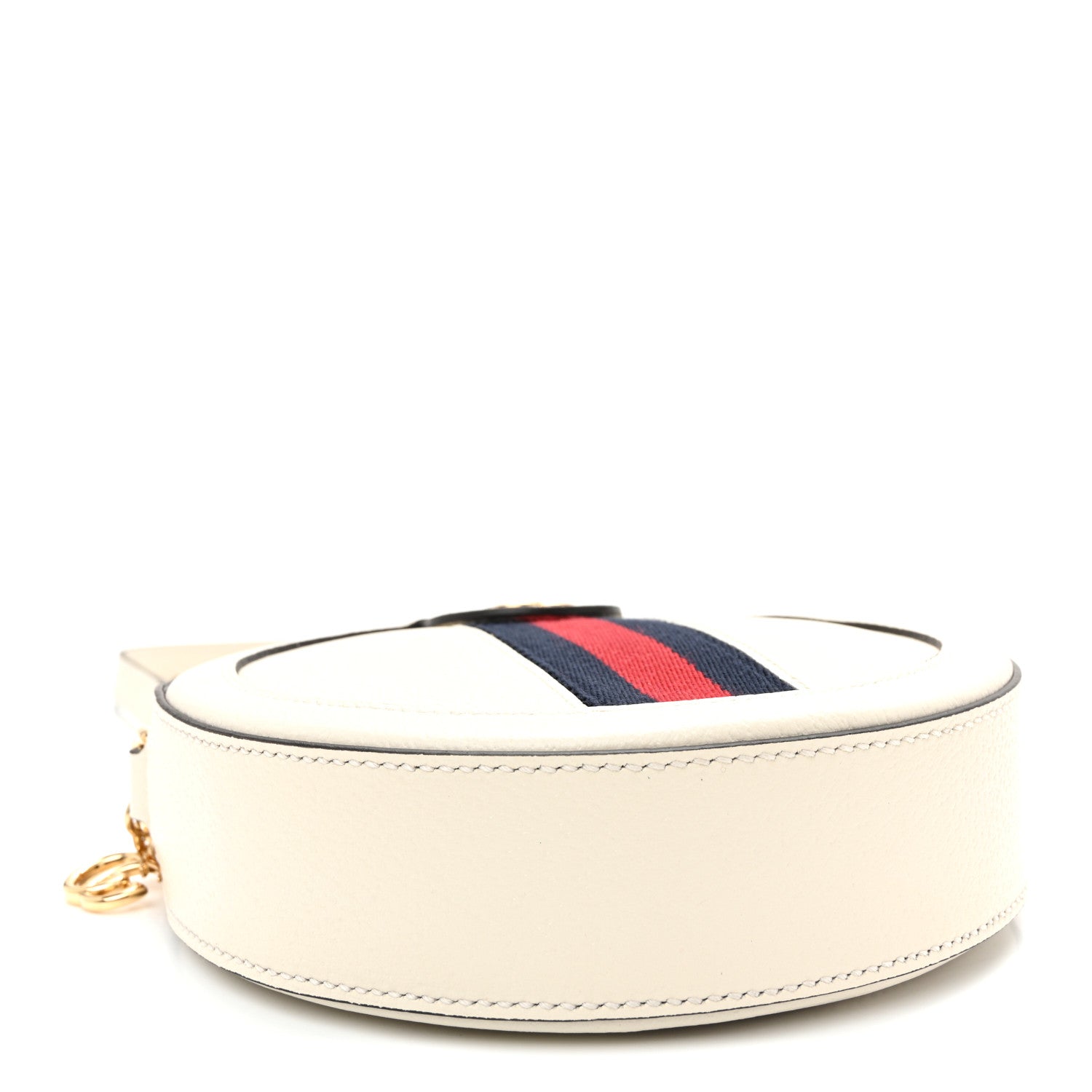 Gucci Textured Calfskin Web Mini Ophidia Round Shoulder Bag Mystic White 3 of 9