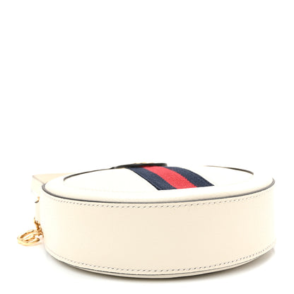 Gucci Textured Calfskin Web Mini Ophidia Round Shoulder Bag Mystic White 3 of 9