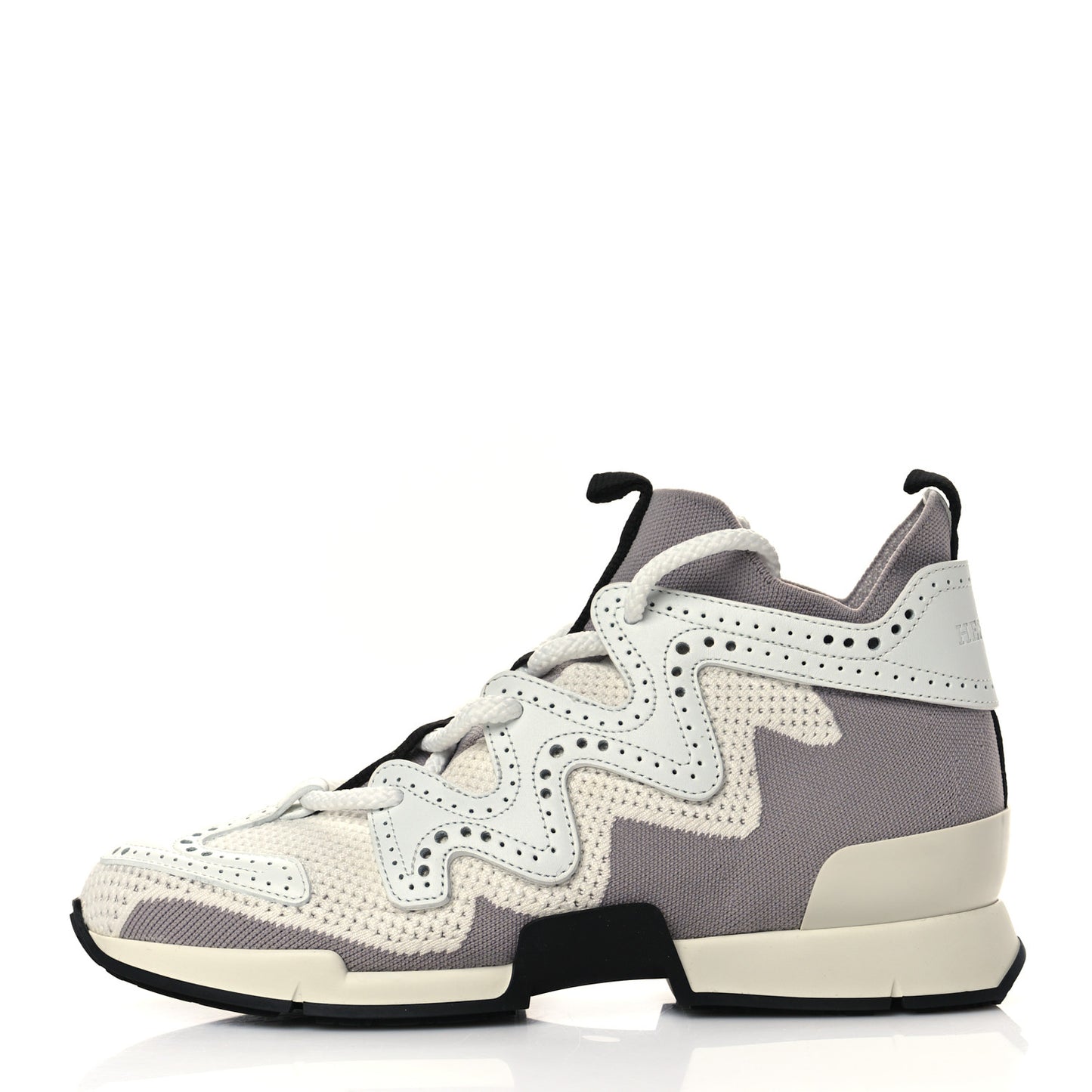 Mesh Calfskin Action Sneakers 35 Gris Clair Multicolor