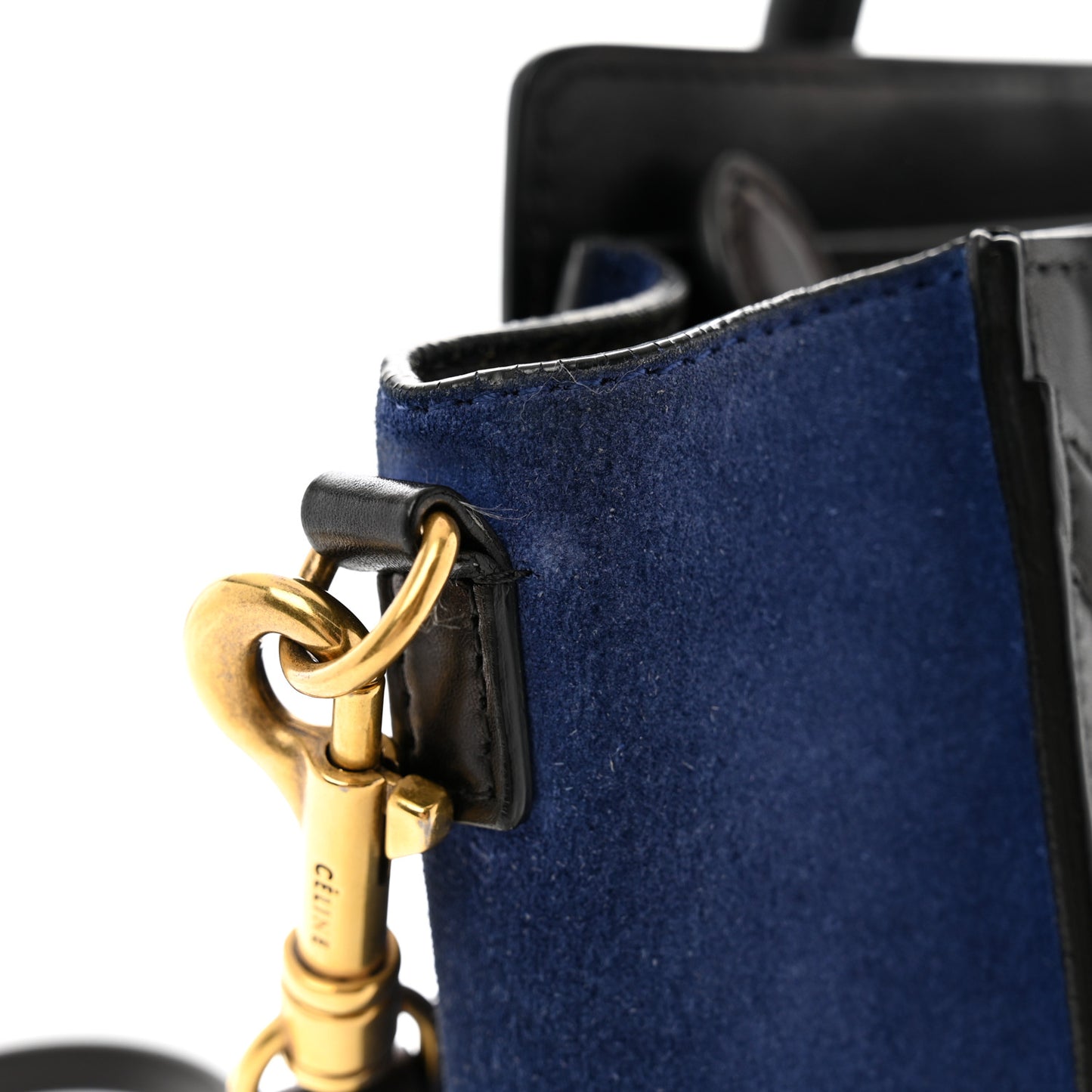 Elephant Calfskin Suede Tri-color Nano Luggage Sand