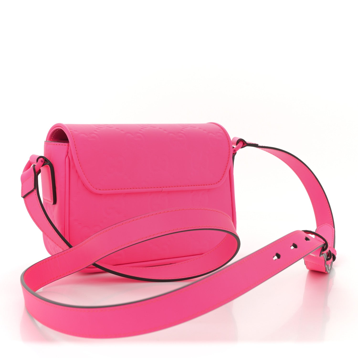 Gucci Calfskin GG Rubber Effect Super Mini Bag  Pink 3 of 10