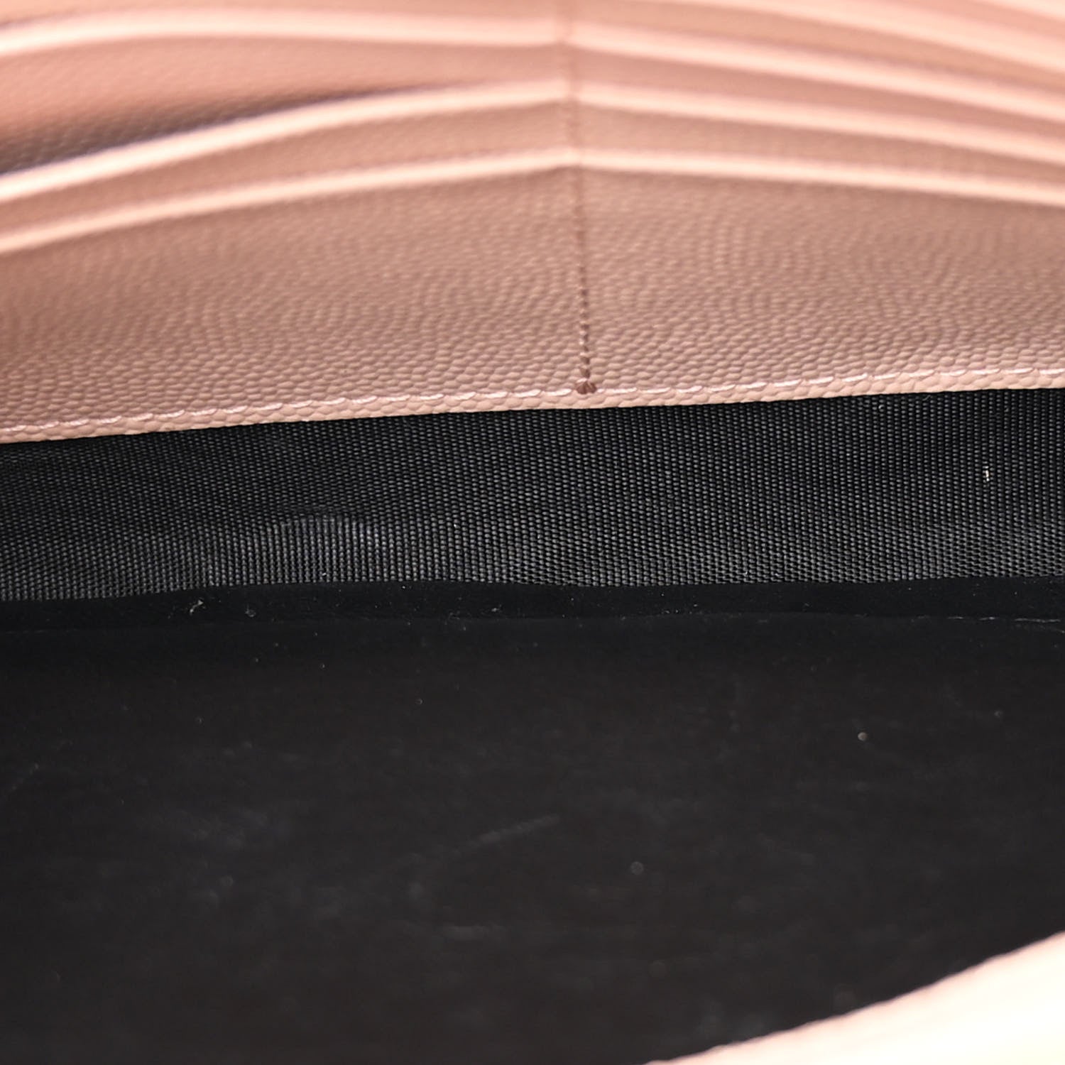 Saint Laurent Grain De Poudre Matelasse Chevron Monogram Chain Wallet Pale Pink 5 of 12