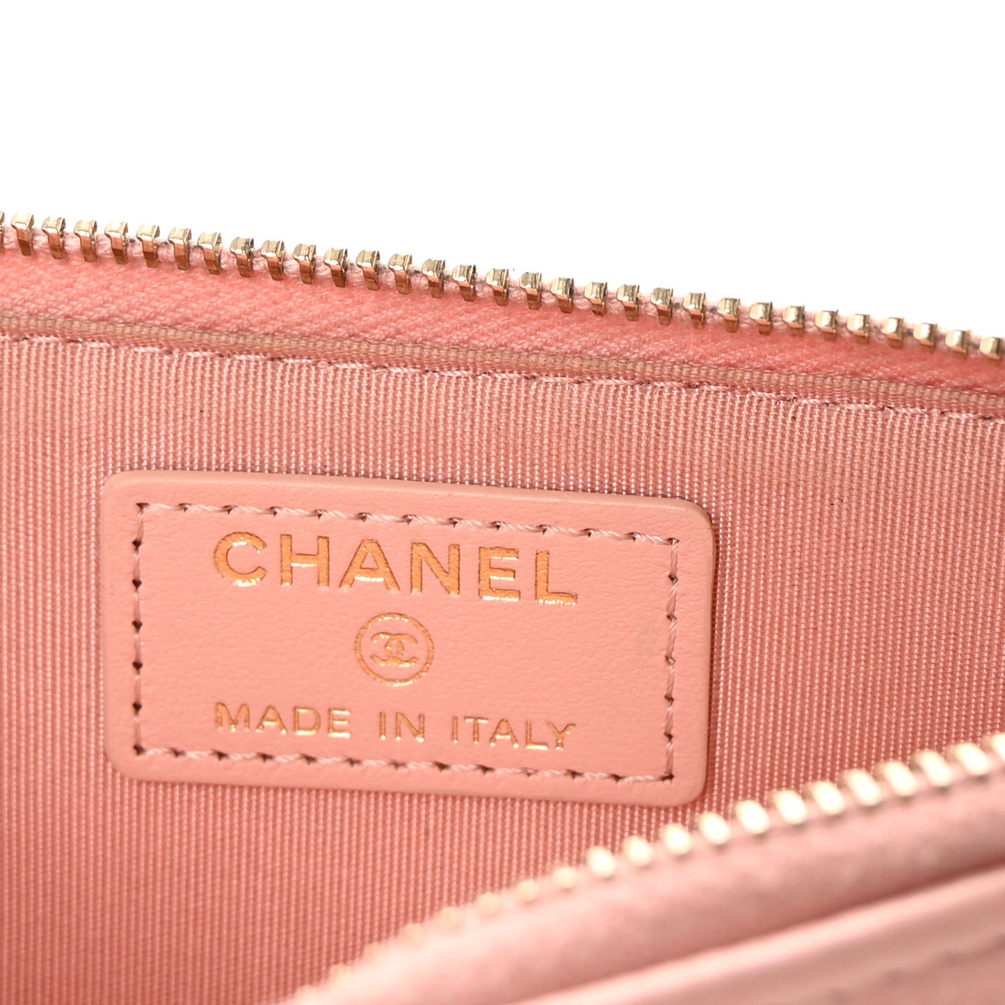 Caviar Camellia Embossed Classic Flat Wallet Pouch Pink