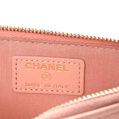 Chanel Caviar Camellia Embossed Classic Flat Wallet Pouch Pink 6 of 7