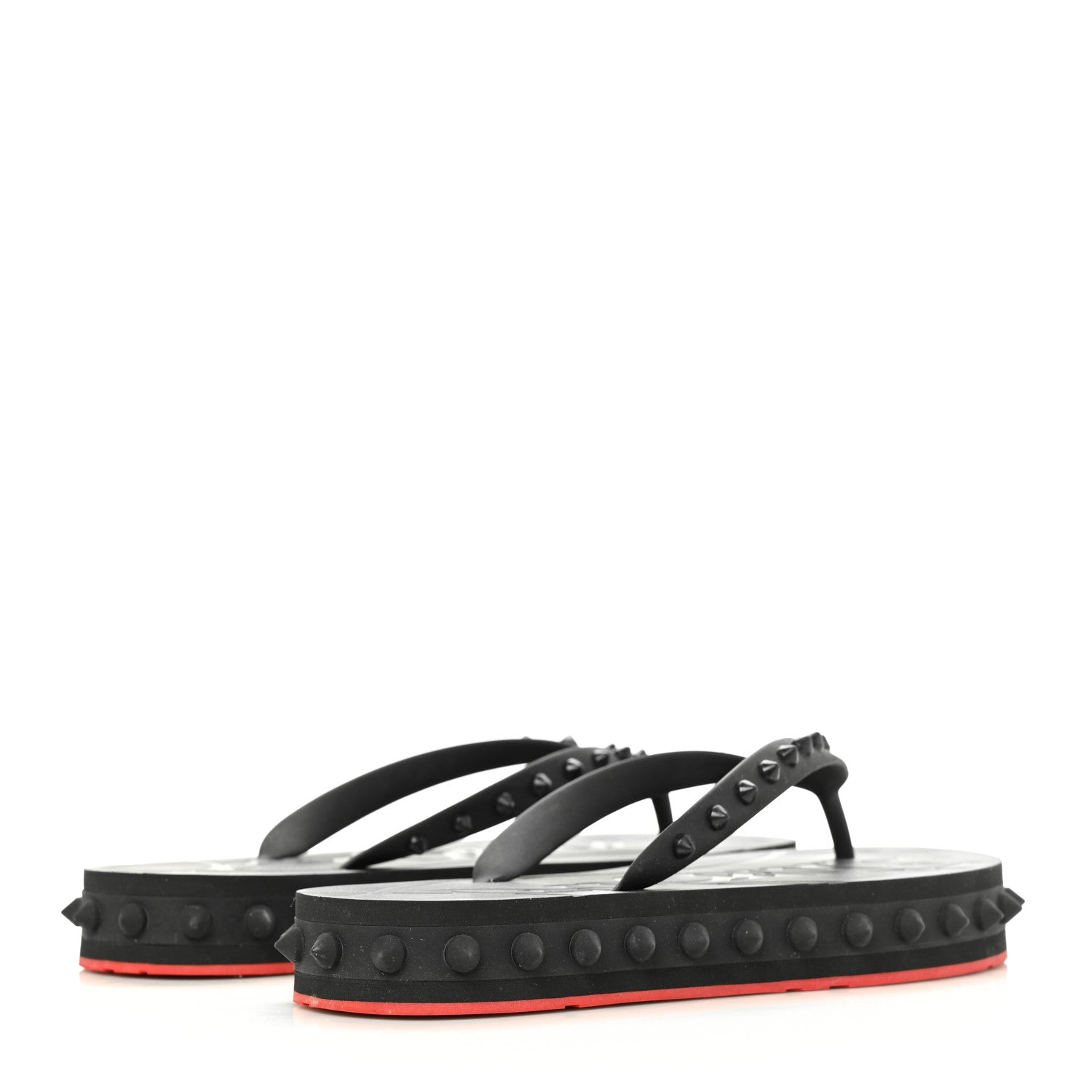 Christian Louboutin Rubber Spike Loubi Flip Flip Platform Sandals 39 Black 4 of 7