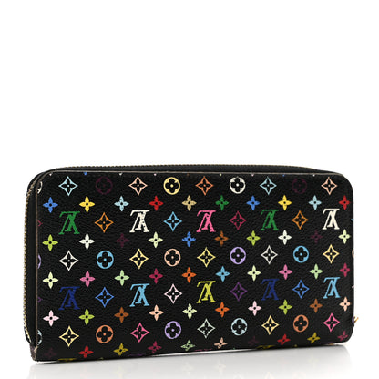 Louis Vuitton Monogram Multicolor Zippy Wallet Black Violet 3 of 11