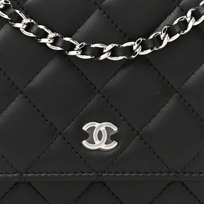 Chanel Lambskin Quilted Wallet On Chain WOC Black 8 of 11