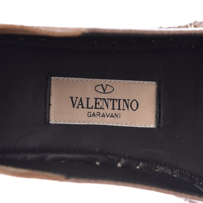 Valentino Garavani Pebbled Calfskin Rockstud Espadrilles 37 Poudre 7 of 9