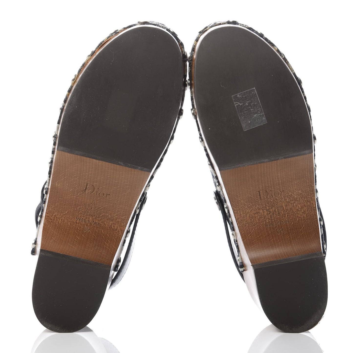 Canvas Oblique Diorquake 20mm Slingback Clogs 39 Deep Blue