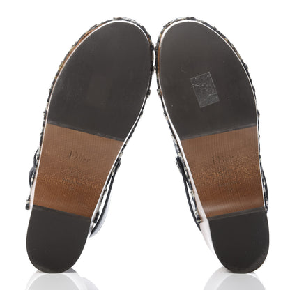 Christian Dior Canvas Oblique Diorquake 20mm Slingback Clogs 39 Deep Blue 5 of 9