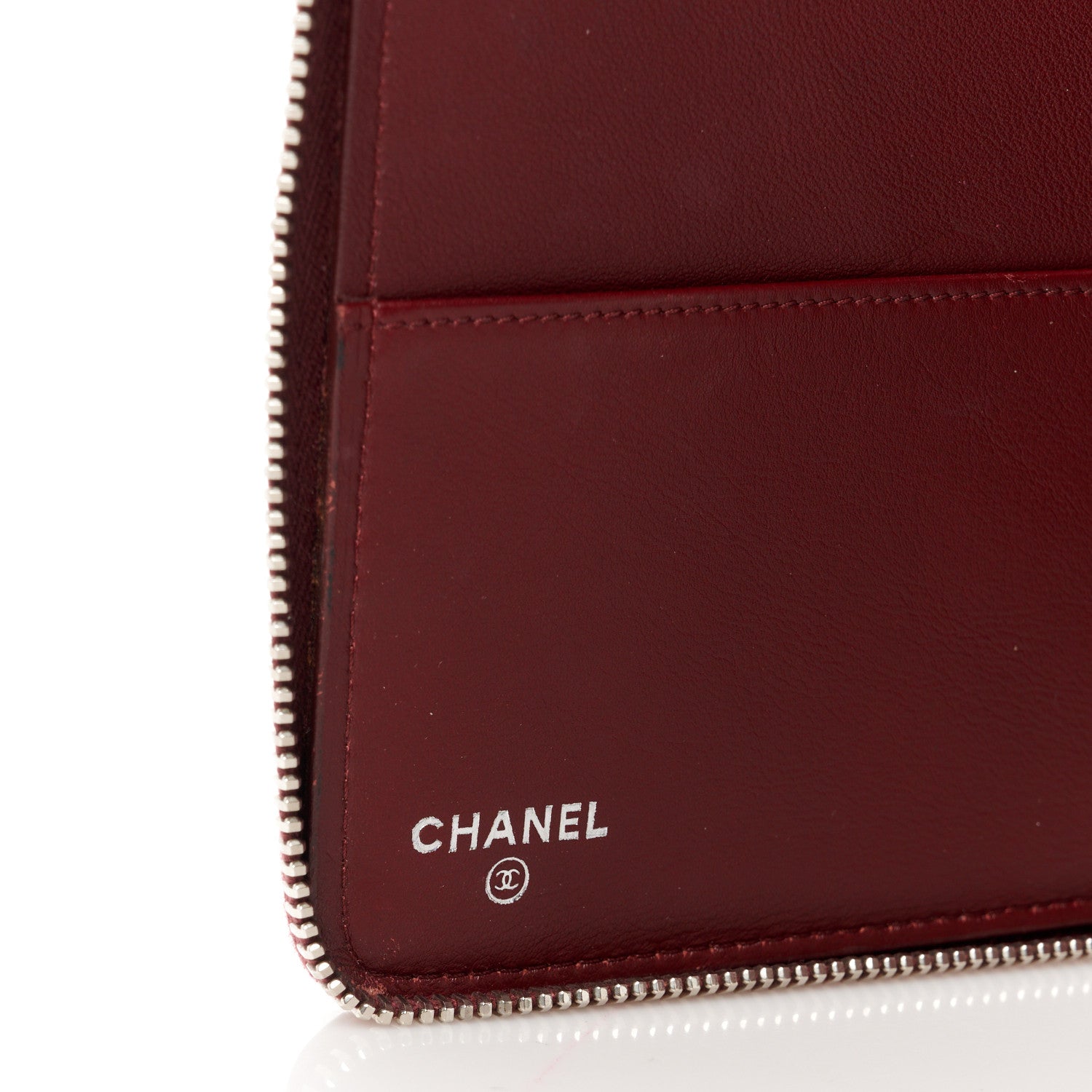 Chanel Patent Quilted Large Zip Around Agenda Red 6 of 10