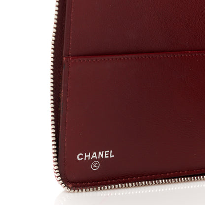 Chanel Patent Quilted Large Zip Around Agenda Red 6 of 10