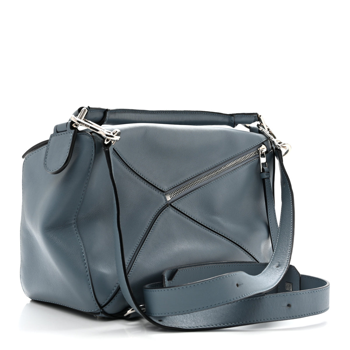 Calfskin Medium Puzzle Bag Stone Blue
