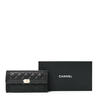 Chanel Caviar Quilted Large Boy Gusset Flap Wallet Black 13 of 13