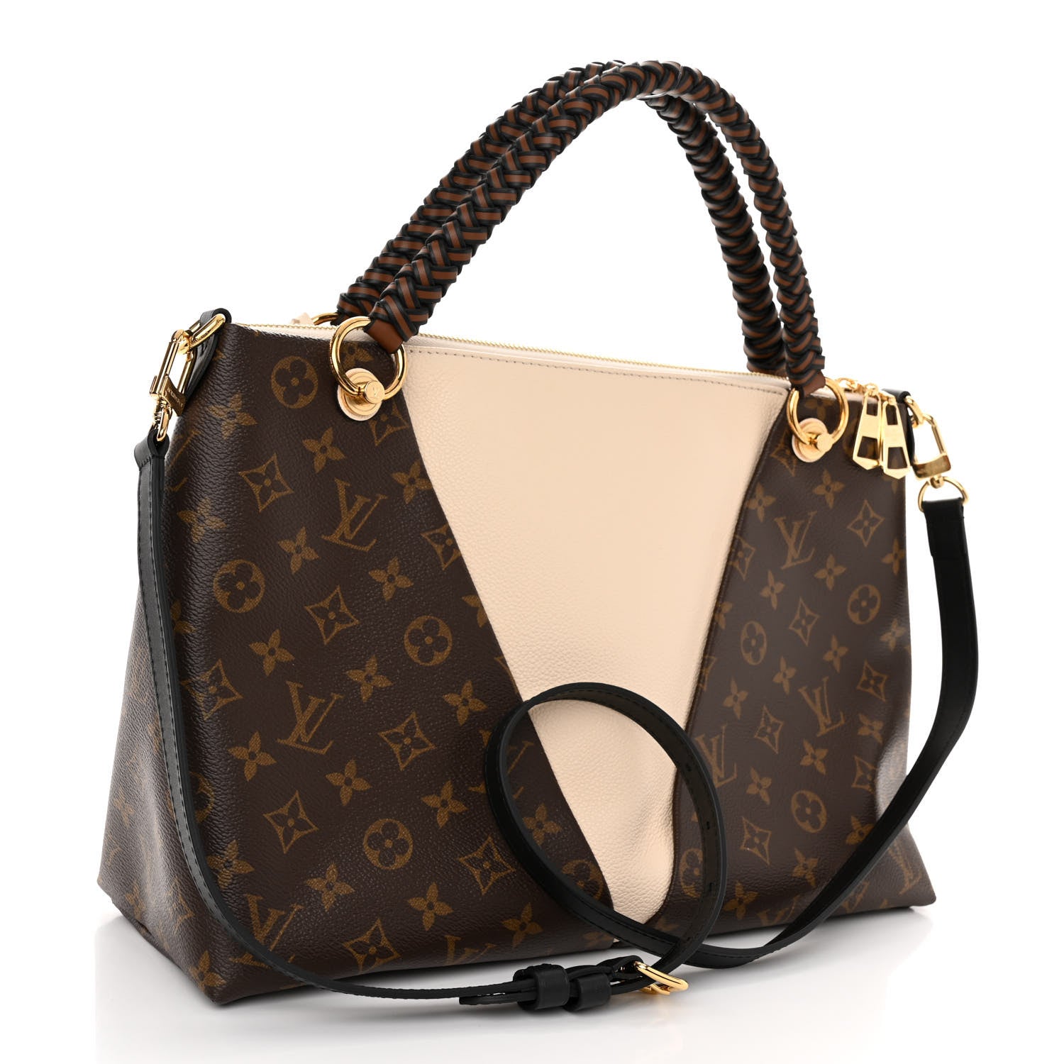 Louis Vuitton Monogram Braided V Tote MM Creme 2 of 8