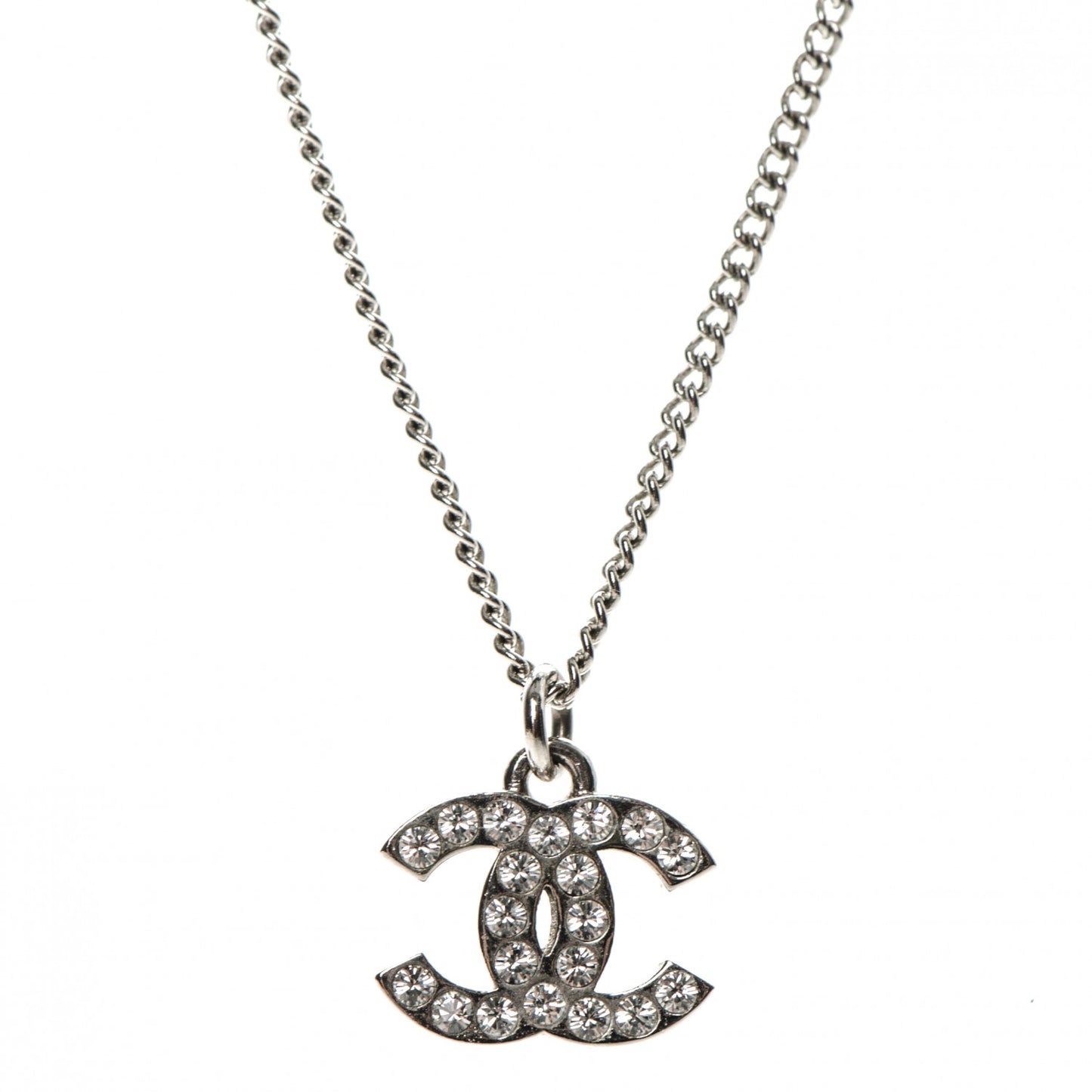 Crystal Timeless CC Necklace Silver