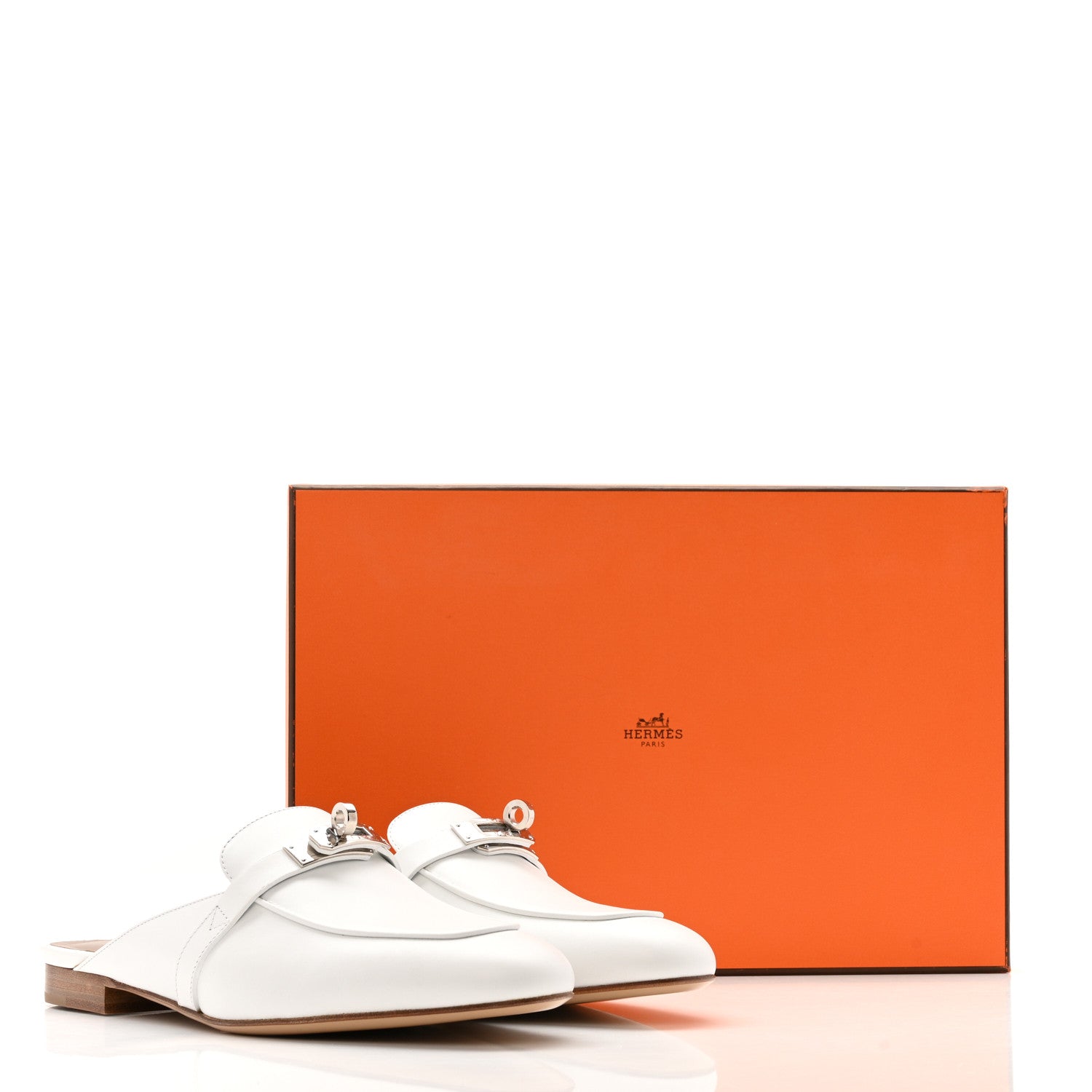 Hermes Calfskin Oz Mules 37.5 White 11 of 11