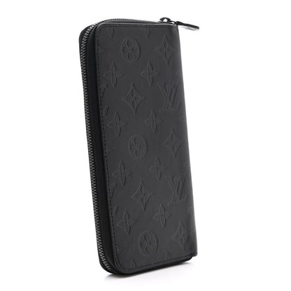 Louis Vuitton Calfskin Monogram Shadow Vertical Zippy Wallet Black 3 of 8