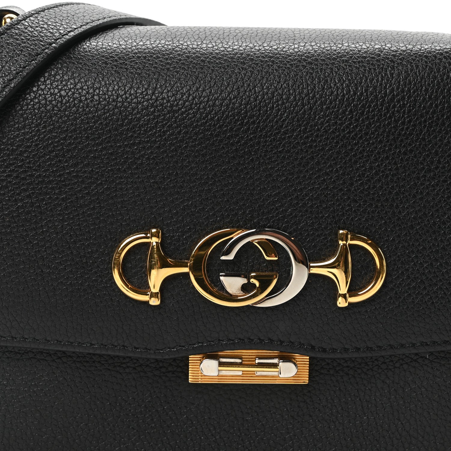 Gucci Grainy Calfskin Small Zumi Shoulder Bag Black 8 of 10