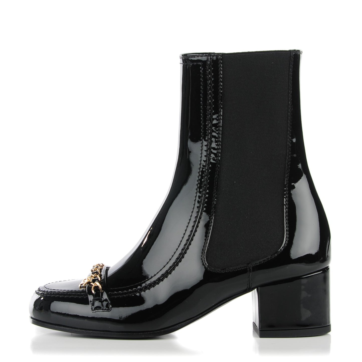 Patent Calfskin CC Boots 35.5 Black