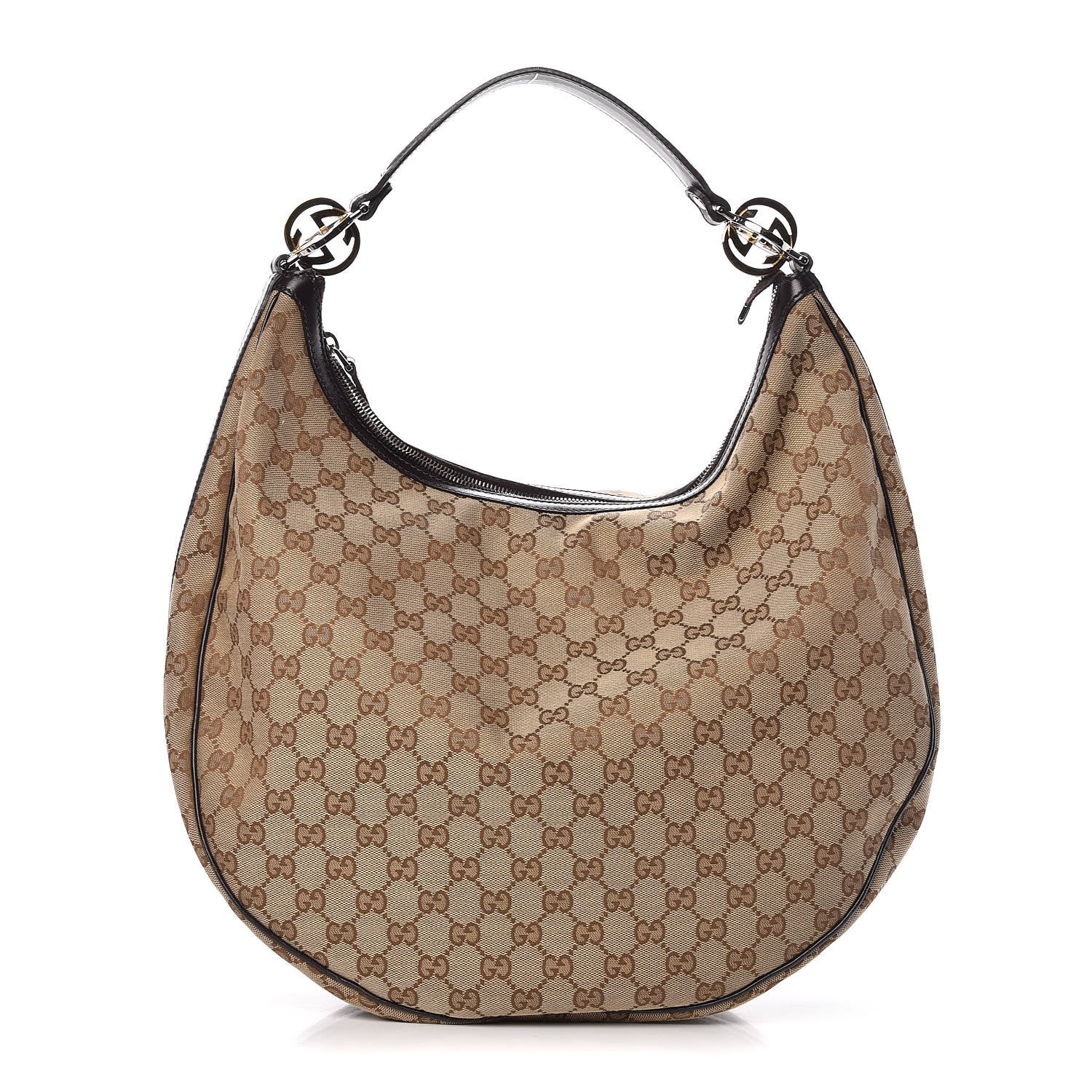 Gucci Monogram Large GG Twins Hobo Dark Brown 1 of 9