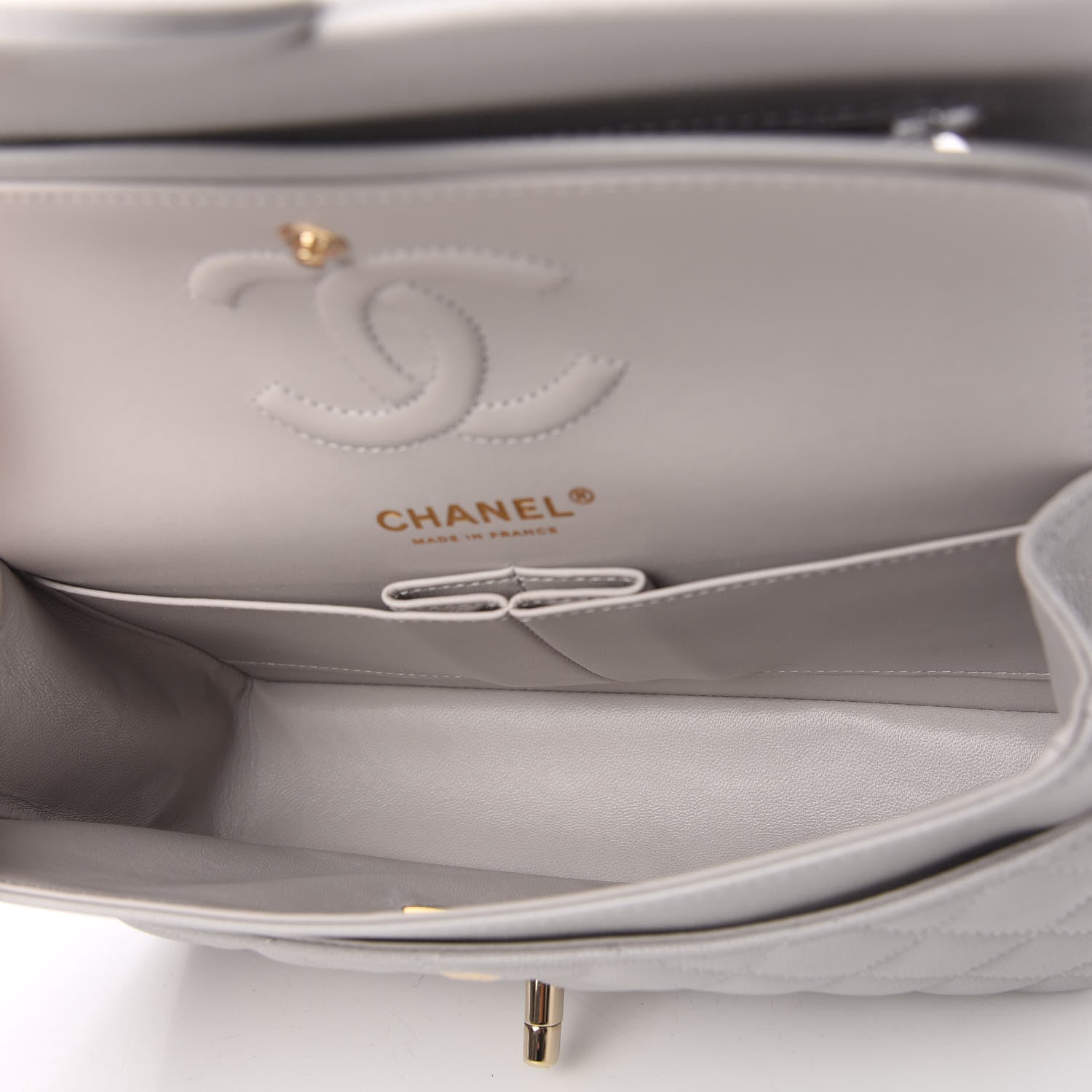 Chanel Caviar Quilted Small Double Flap Grey 5 of 11
