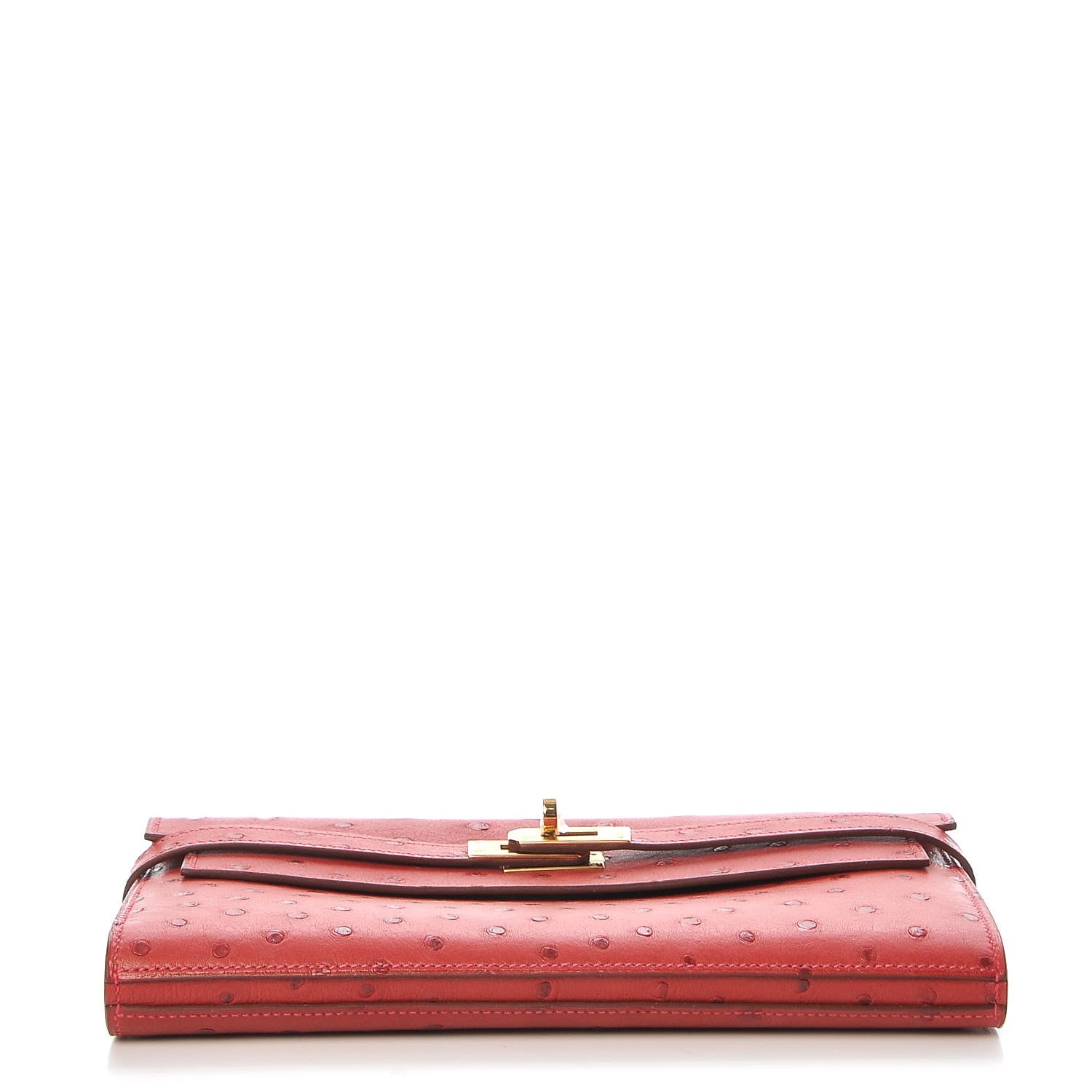 Hermes Ostrich Kelly Longue Wallet Rouge Vif 6 of 22
