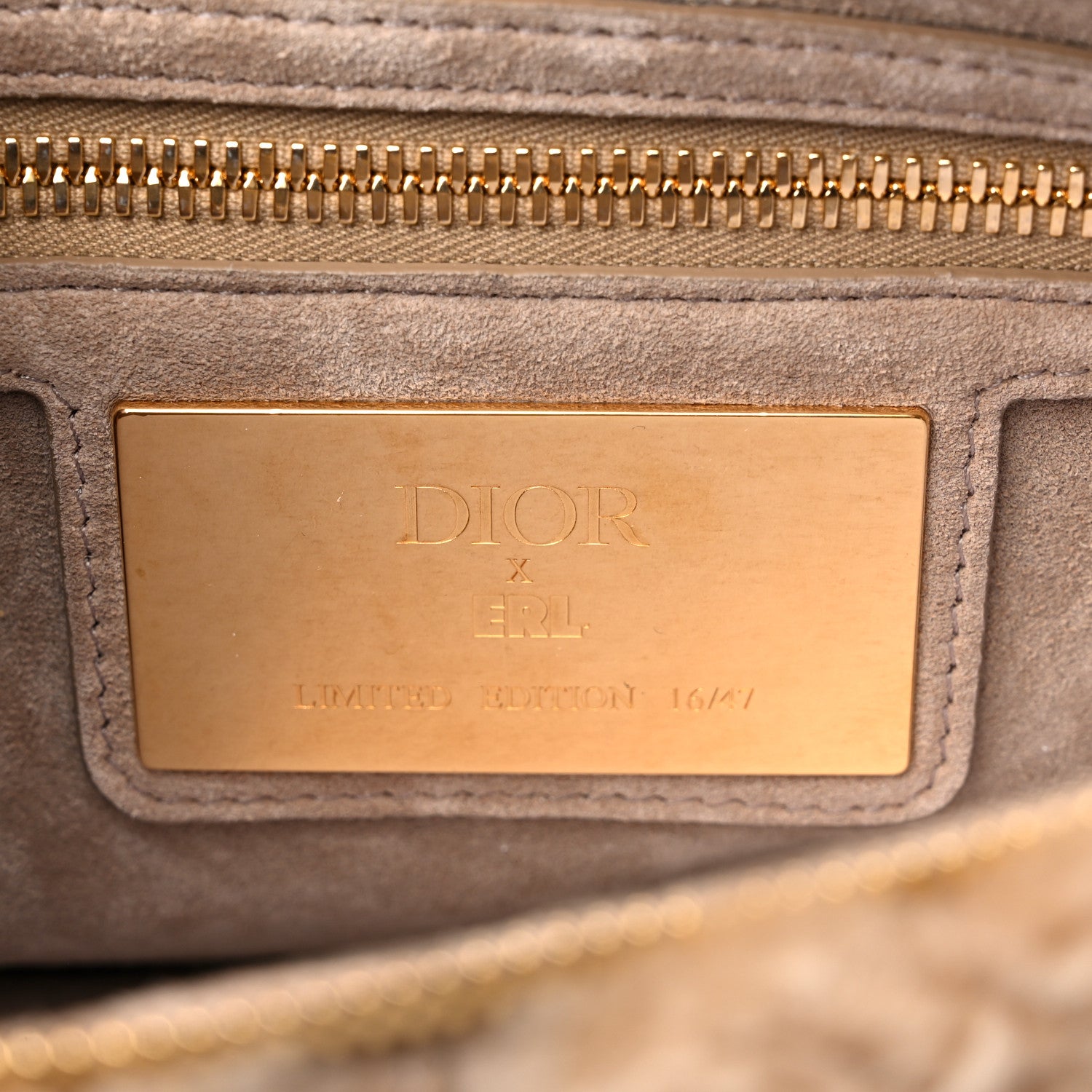 Christian Dior X ERL VENICE Shearling Cannage Saddle Bag Natural 6 of 9