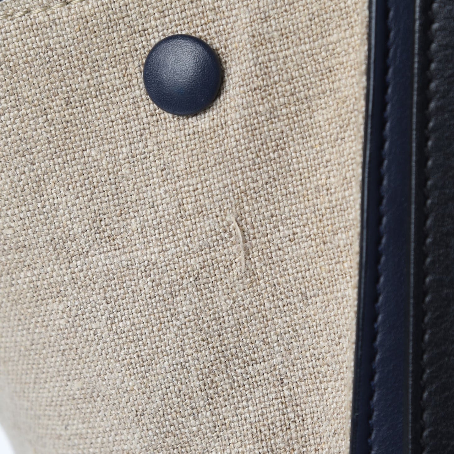 Smooth Calfskin Linen Medium Tri-Color Trapeze Black Navy Blue