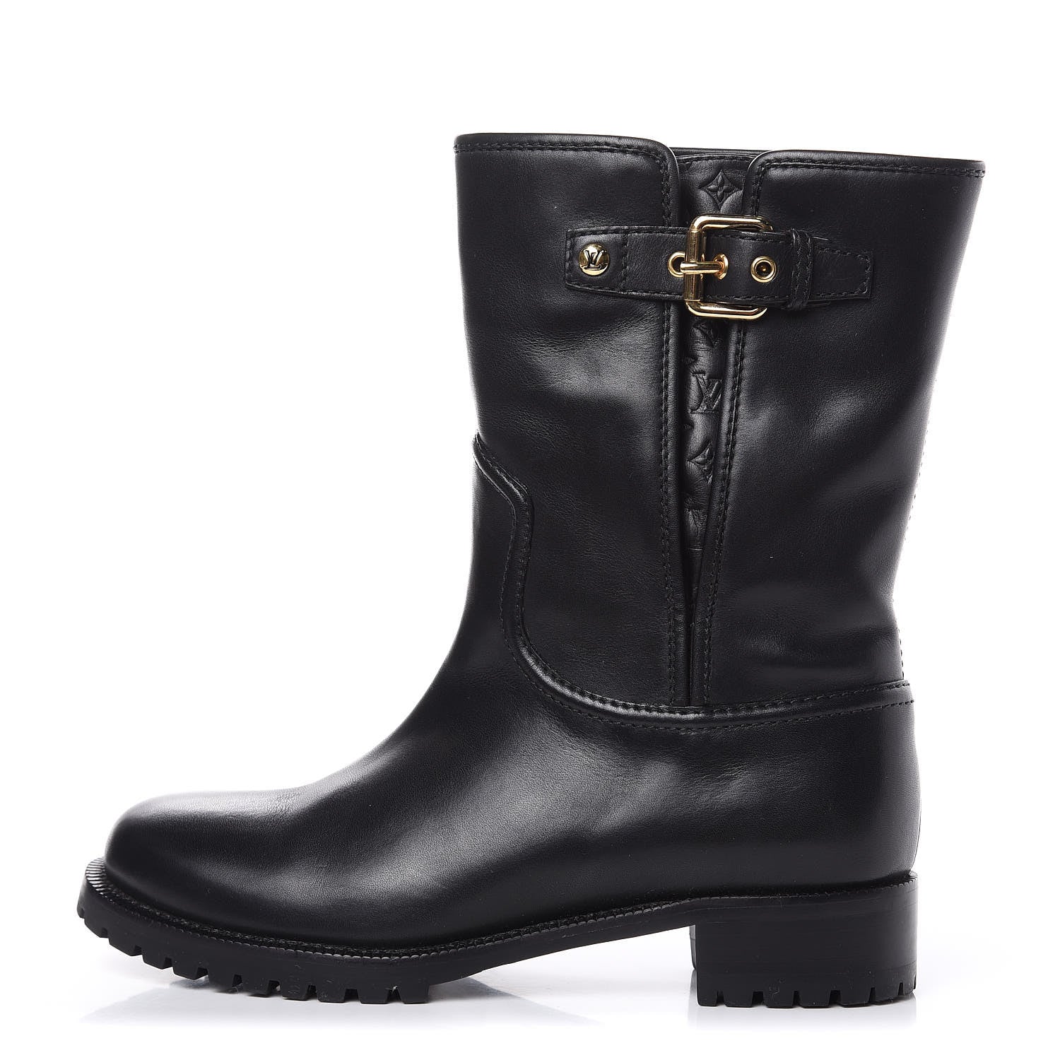 Louis Vuitton Calfskin Monogram Suzy Boots 36.5 Black 1 of 10
