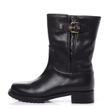 Louis Vuitton Calfskin Monogram Suzy Boots 36.5 Black 1 of 10