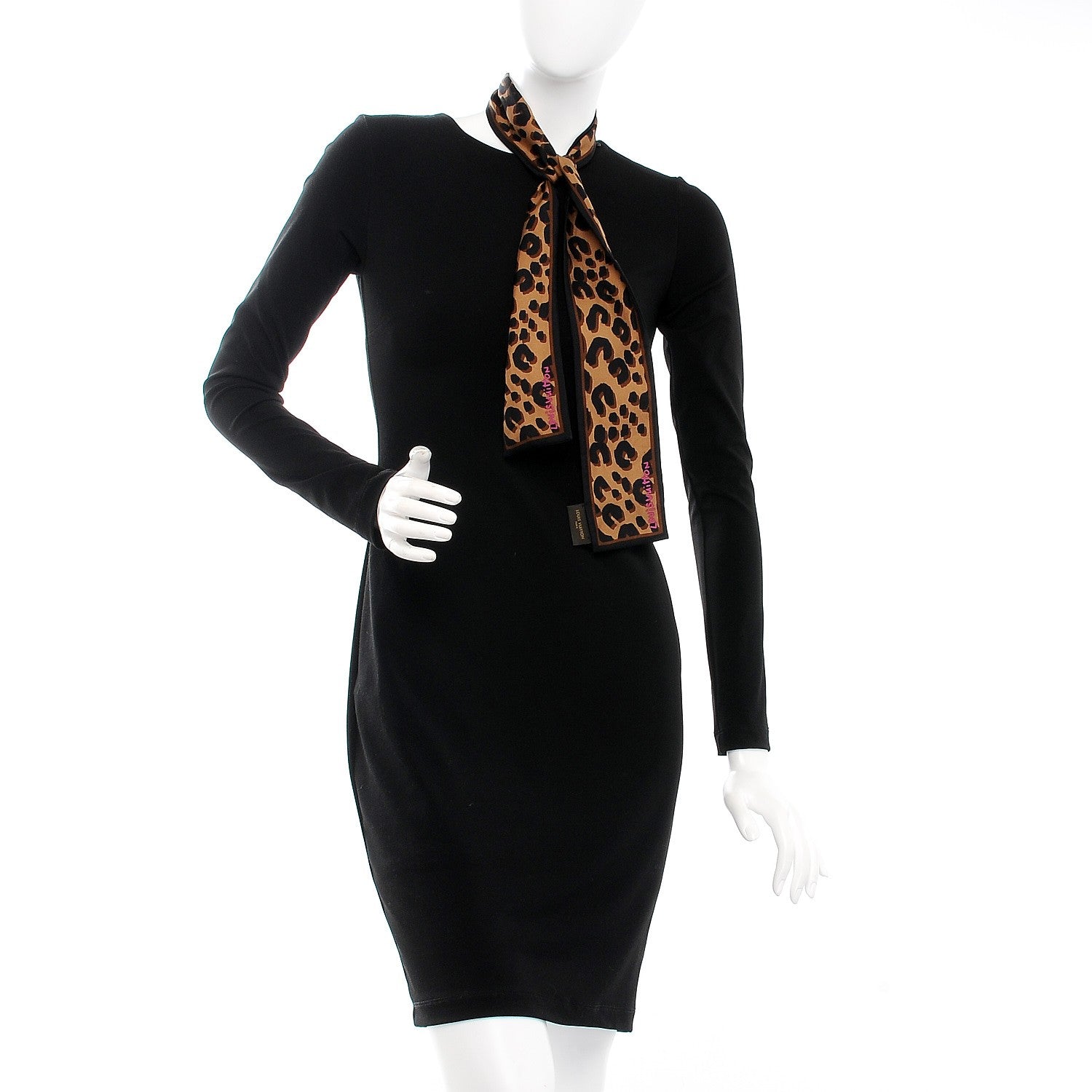 Louis Vuitton Silk Leopard Bandeau Scarf Marron 2 of 5