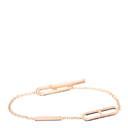 Hermes 18K Rose Gold Diamond PM Ever Chaine D'Ancre Bracelet SH 3 of 4