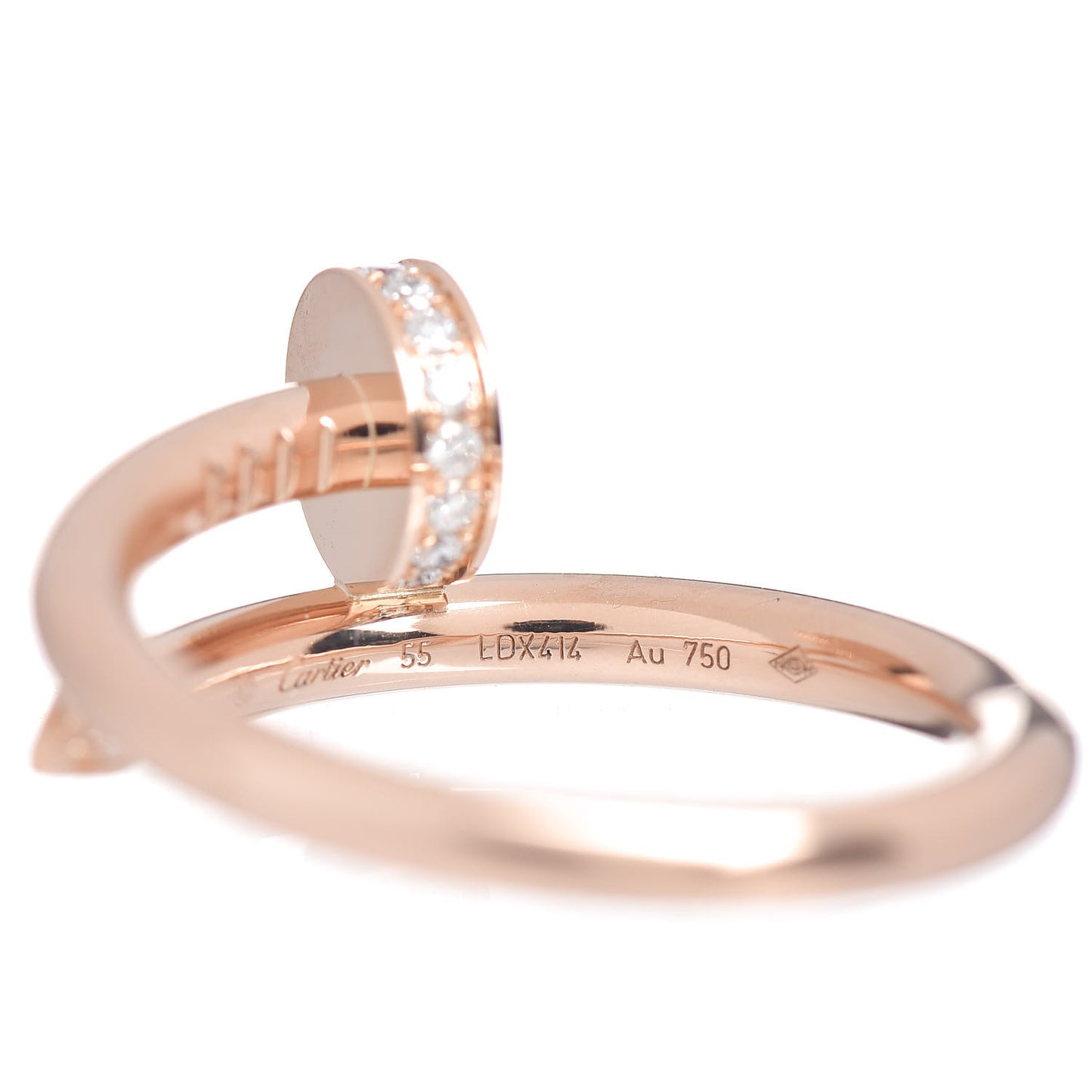 18K Pink Gold Diamond Juste Un Clou Ring 55 7.25