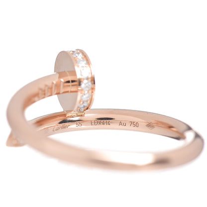 Cartier 18K Pink Gold Diamond Juste Un Clou Ring 55 7.25 5 of 6