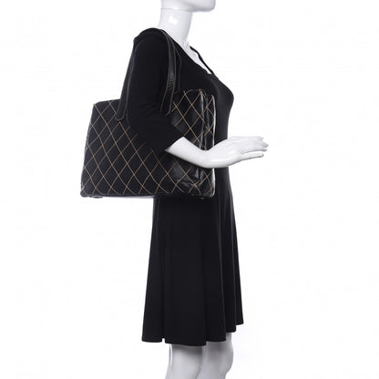 Chanel Calfskin Wild Stitch Tote Black 2 of 10