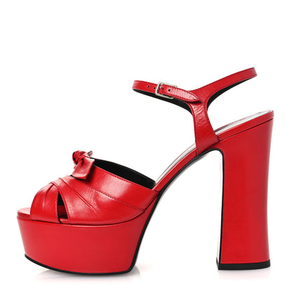 Saint Laurent Goatskin Candy 80 Platform Sandals 39.5 New Red 1 of 12