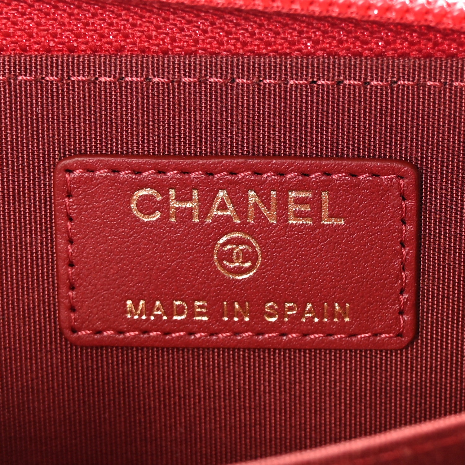 Chanel Caviar Quilted Boy Zip Around Coin Purse Wallet Red 6 of 8
