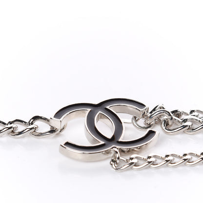 Chanel Enamel CC Ceinture Fantai Adjustable Belt Silver Black 3 of 5