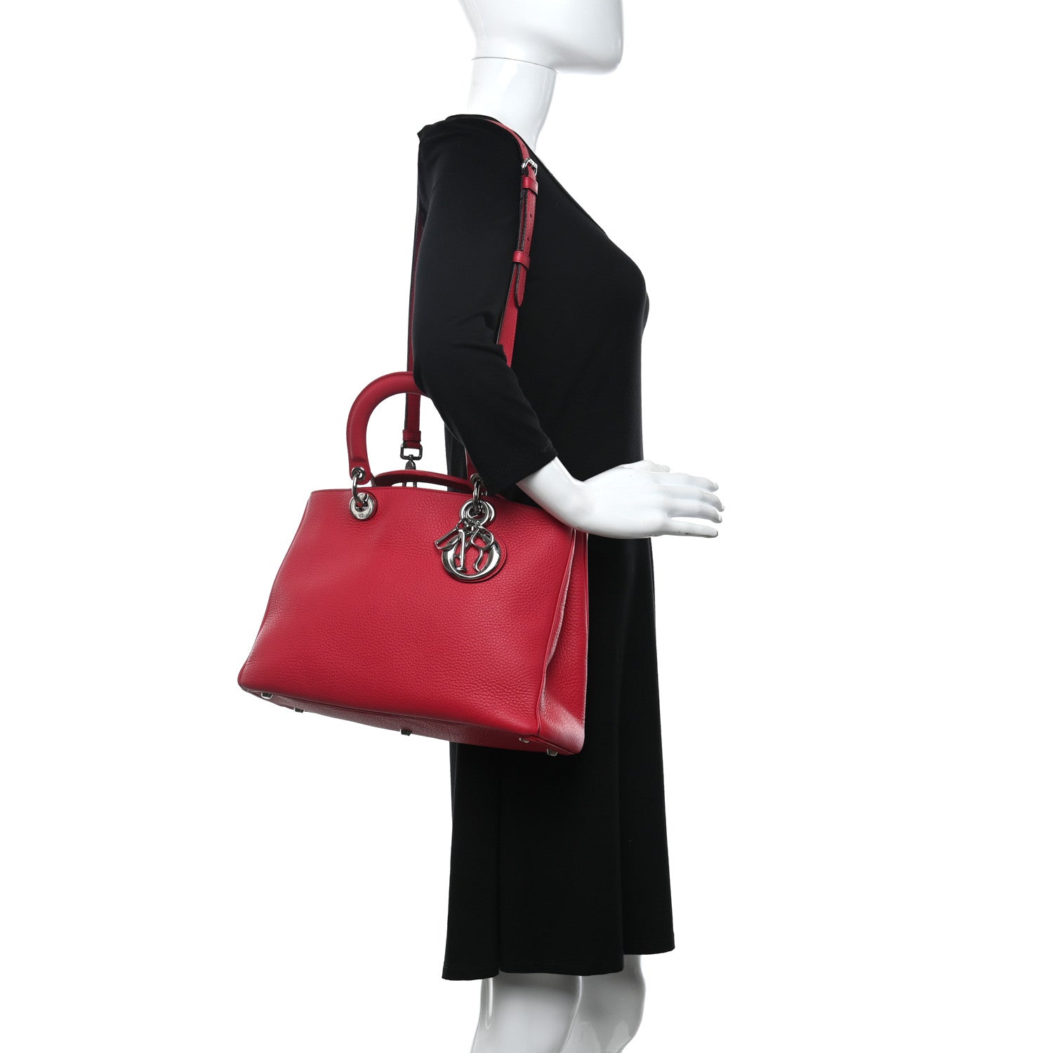 Christian Dior Calfskin Medium Diorissimo Tote Fuchsia 2 of 11