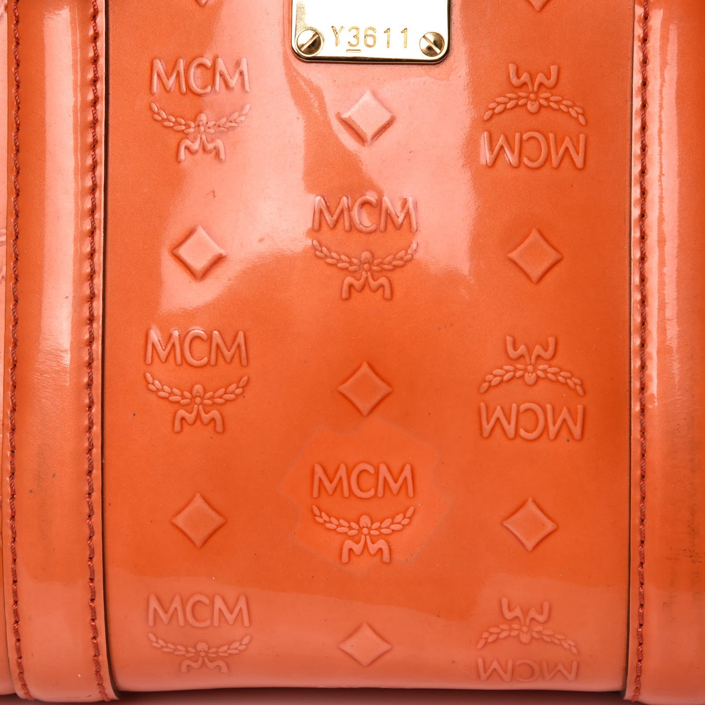Monogram Patent Zip Top Tote Orange