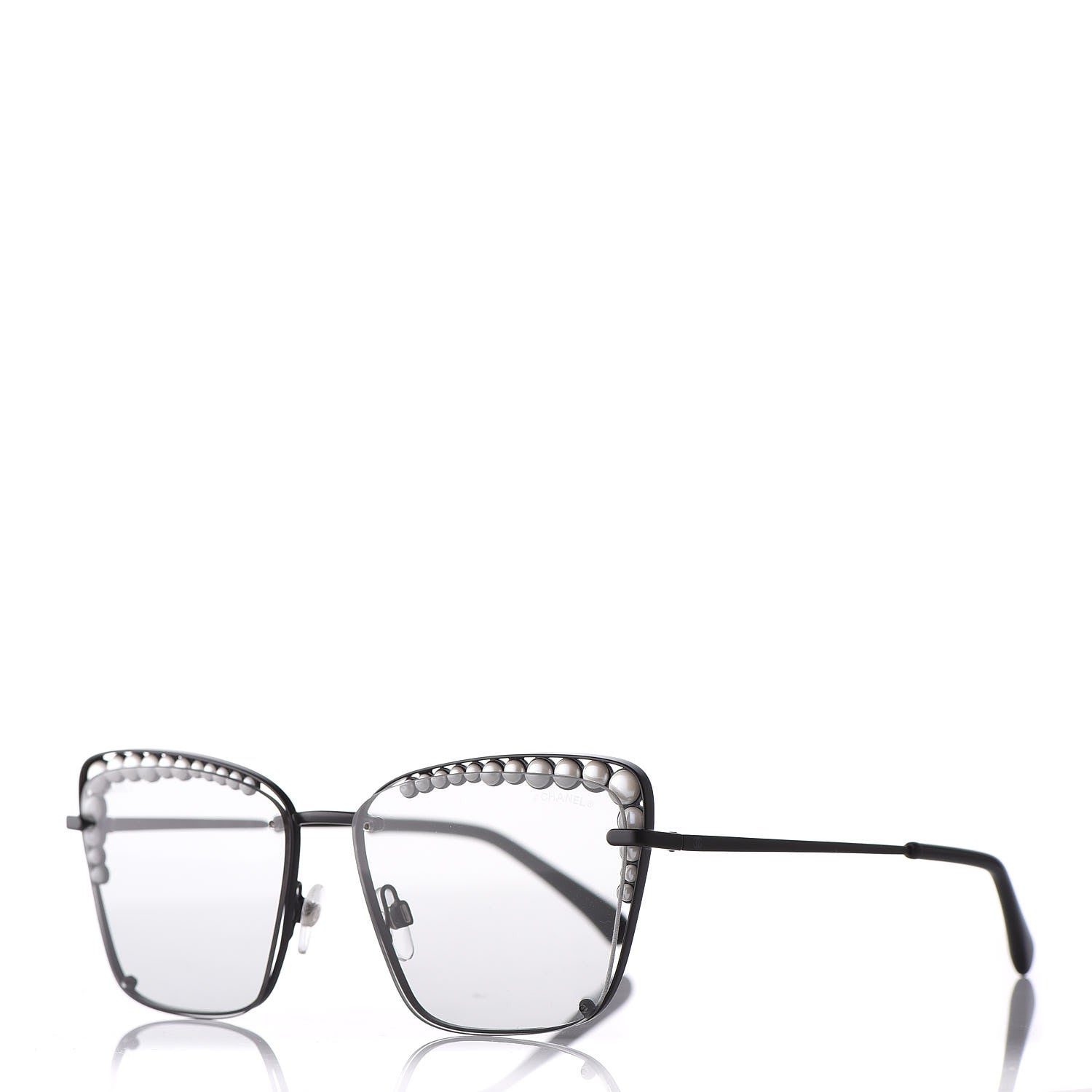 Chanel Square Frame Pearl Sunglasses 4235-H Black 1 of 8