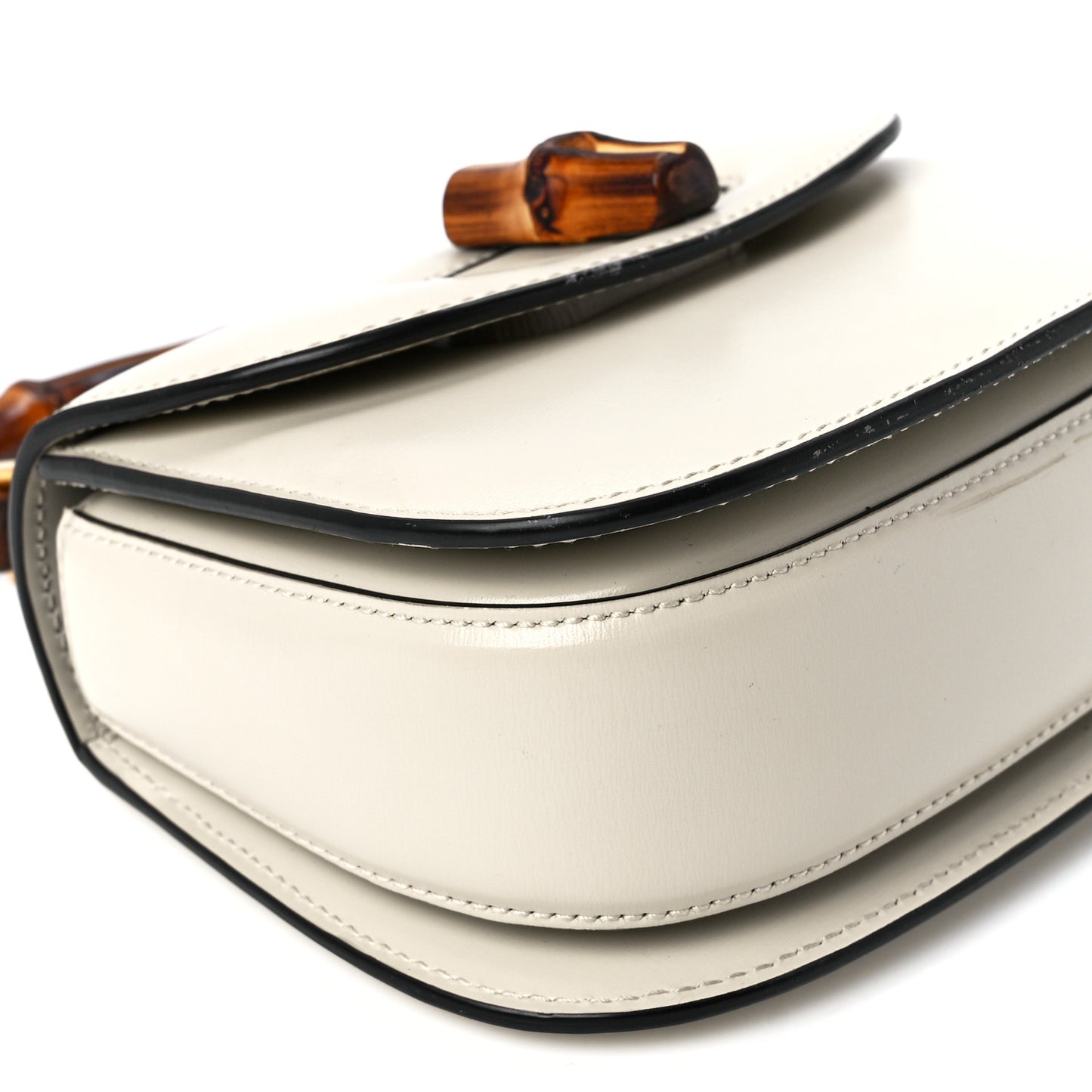 Boarded Dyana Lux Calfskin Web Mini Bamboo 1947 Top Handle Bag Mystic White